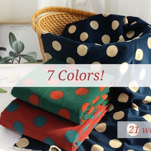 3 cm Big Polka Dots Pinwale Cotton Corduroy, 21 Wales Fine Wale Cotton Corduroy, Quality Korean Fabric By the Yard //