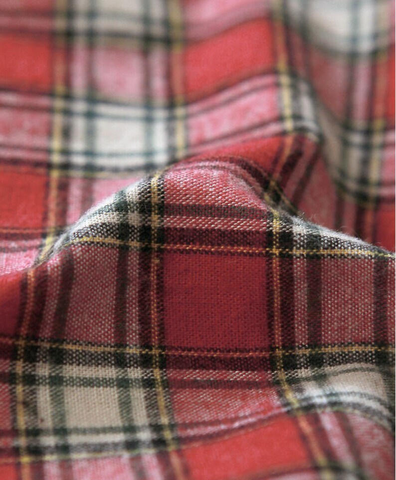 Brushed Yarn Dyed Cotton Fabric Plaid By the Yard 46760 Etsy