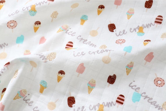 Ice Cream Cotton Double Gauze Fabric by the Yard 104462 | Etsy