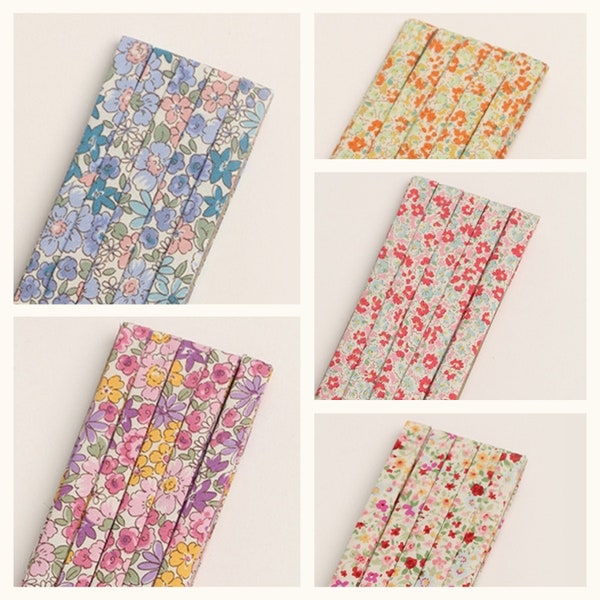 Folded Floral Cotton Bias, Easy Bias, 4 Colors, 3 Yards, By the Pack /50145