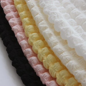 Fluffy Popcorn Waffle Stretchy Shirred Poly Fabric In 5 Colors Quality Korean Fabric By the Yard / 55590 image 3