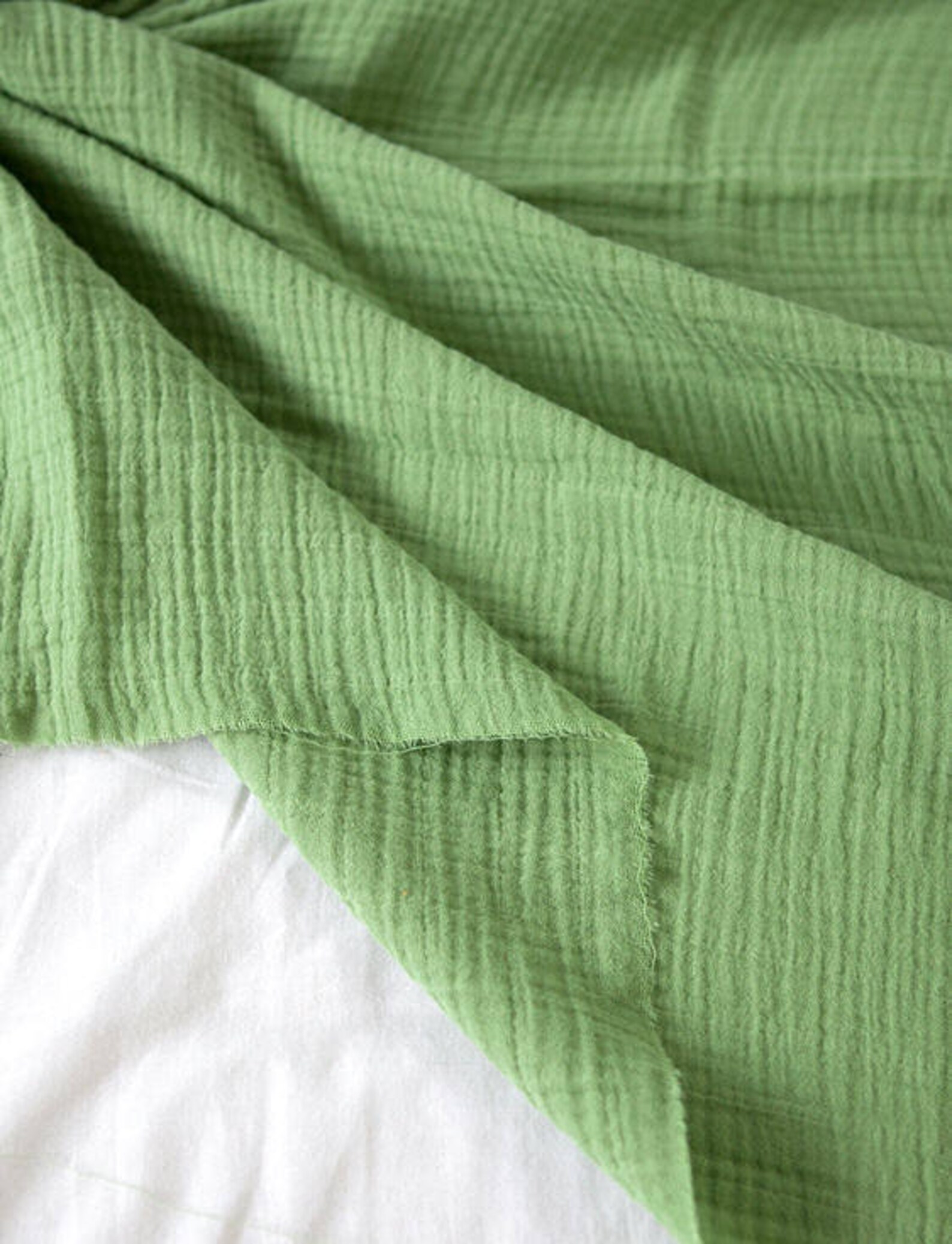 Light Green Wrinkled Cotton Gauze Double Gauze Light Green Etsy