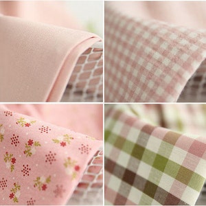 Cotton Fabric Indi Pink-holic Series Solid, Indi Pink Plaid, Flower, 3-Color Plaid By the Yard 24196 42449-1 image 3