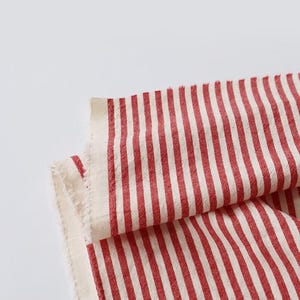 Pre-washed 4 mm Vintage Red Gingham Check, Striped Cotton Tencel Fabric, Quality Korean Fabric By the Yard /71343 image 4