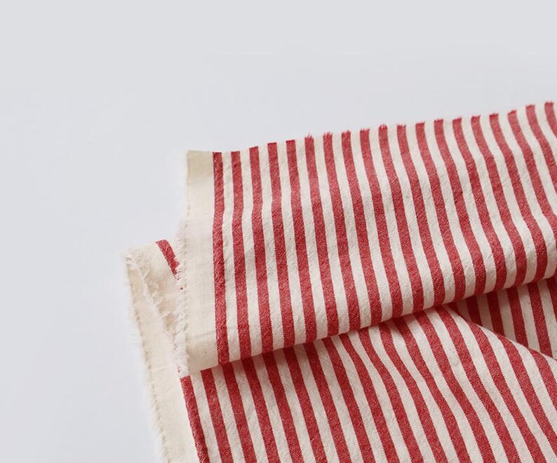Pre-washed 4 mm Vintage Red Gingham Check, Striped Cotton Tencel Fabric, Quality Korean Fabric By the Yard /71343 image 4