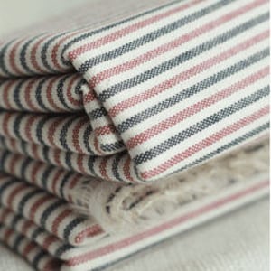 0.2 cm Stripes Yarn Dyed Cotton Red and Blue Stripes, Quality Korean Fabric By the Yard /04502