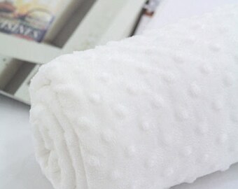 Tela Minky con lunares - Blanca - cortada a medida 43048 Serie Melody