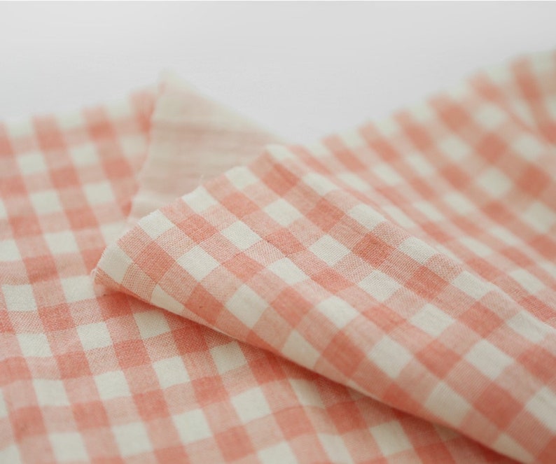 Checkered Cotton Double Gauze Fabric Double Sided Gauze Etsy