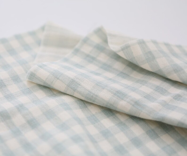 Checkered Cotton Double Gauze Fabric Double Sided Gauze Etsy
