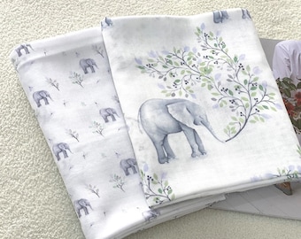 Muslin Cotton Double Gauze Fabric, Elephant Fabric, Wide Gauze Fabric, Quality Korean Fabric By the Yard /57328