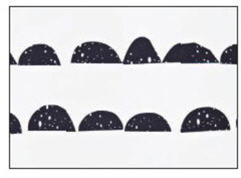 May include: Black and white abstract pattern with a repeating design of semi-circles. The pattern is on a white background.