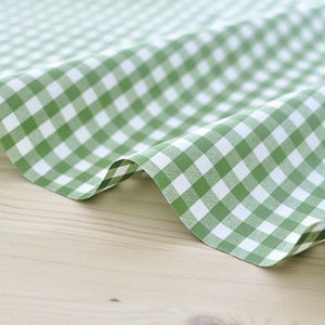 Laminated Cotton Fabric - Green Plaid - By the Yard 82948 78006-1 image 3