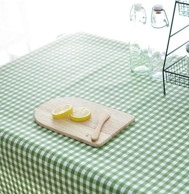 Laminated Cotton Fabric - Green Plaid - By the Yard 82948 78006-1 image 4