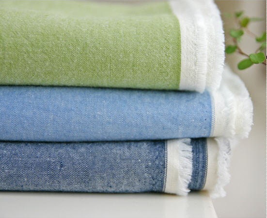 Pre-washed Cotton Fabric Solid Olive Blue or Navy by the - Etsy