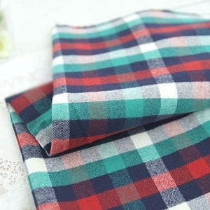 Yarn Dyed Brushed Cotton Checker Fabric, 1.5 cm Check, 44&quot; Wide, Quality Korean Fabric, By the Yard /63932