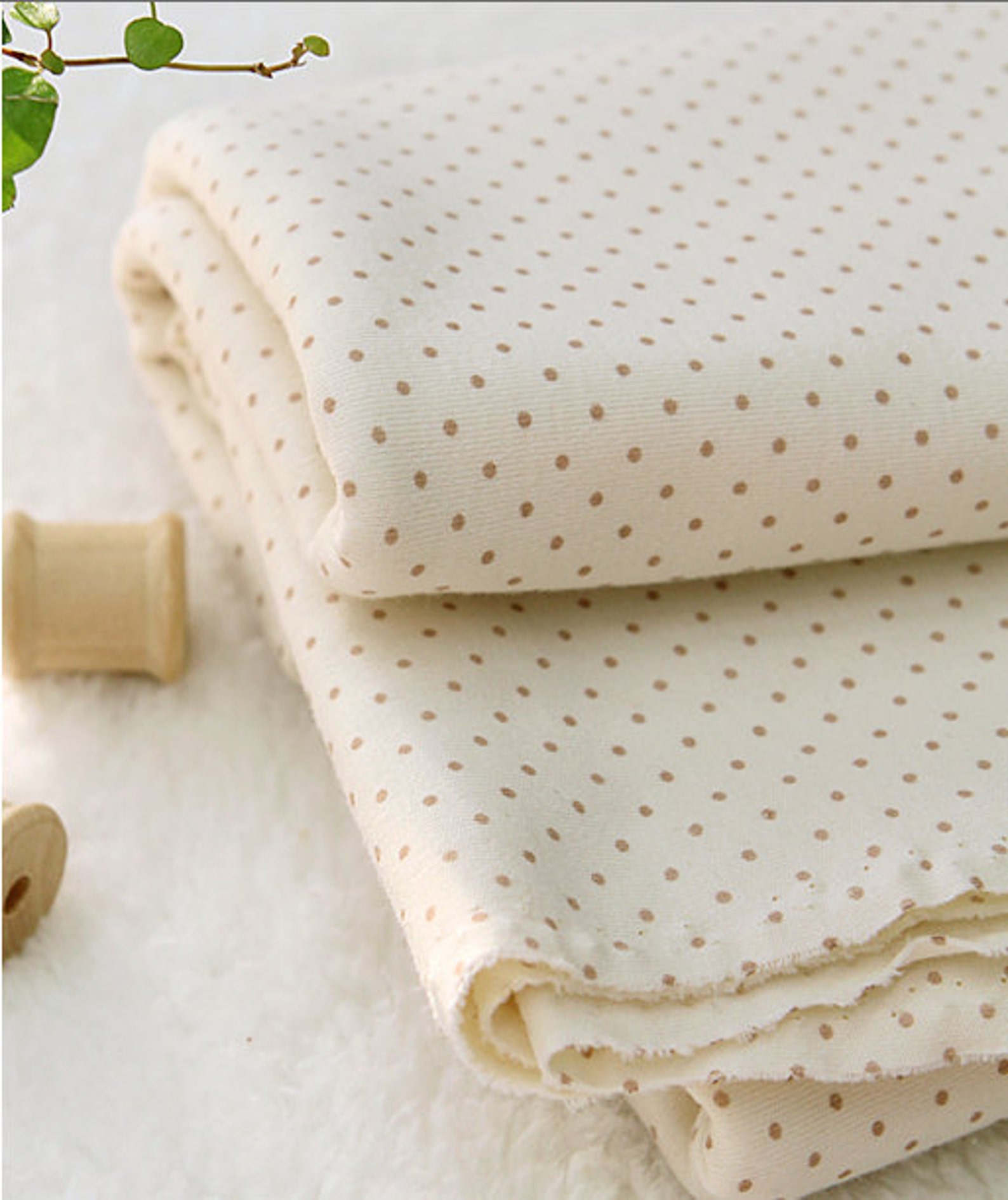 Organic Cotton Interlock Knit Baby Brown Polka Dot or Etsy