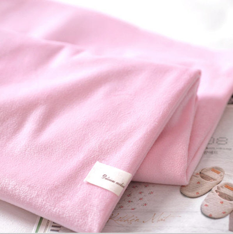 1 mm Smooth Cuddle Minky Fabric Light Pink, Quality Korean Fabric By the Yard 49308 image 4