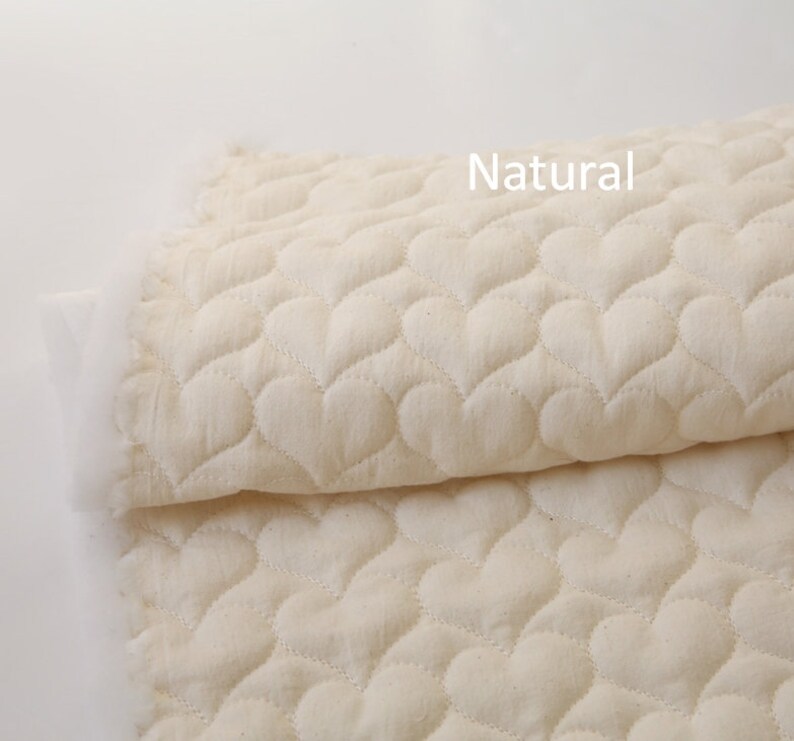 Wide Quilted Cotton Fabric Heart Shaped Quilting 56 Etsy