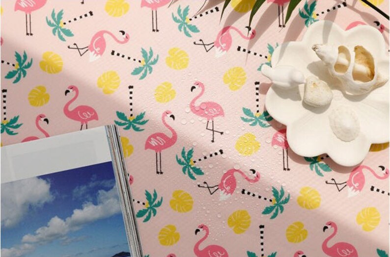 Pink Flamingo Waterproof Fabric 59 Inches Wide by the Yard Etsy
