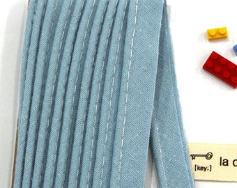 Natural Linen Piping Tape - In Indi-Blue - 3 yards - One pack / 81696