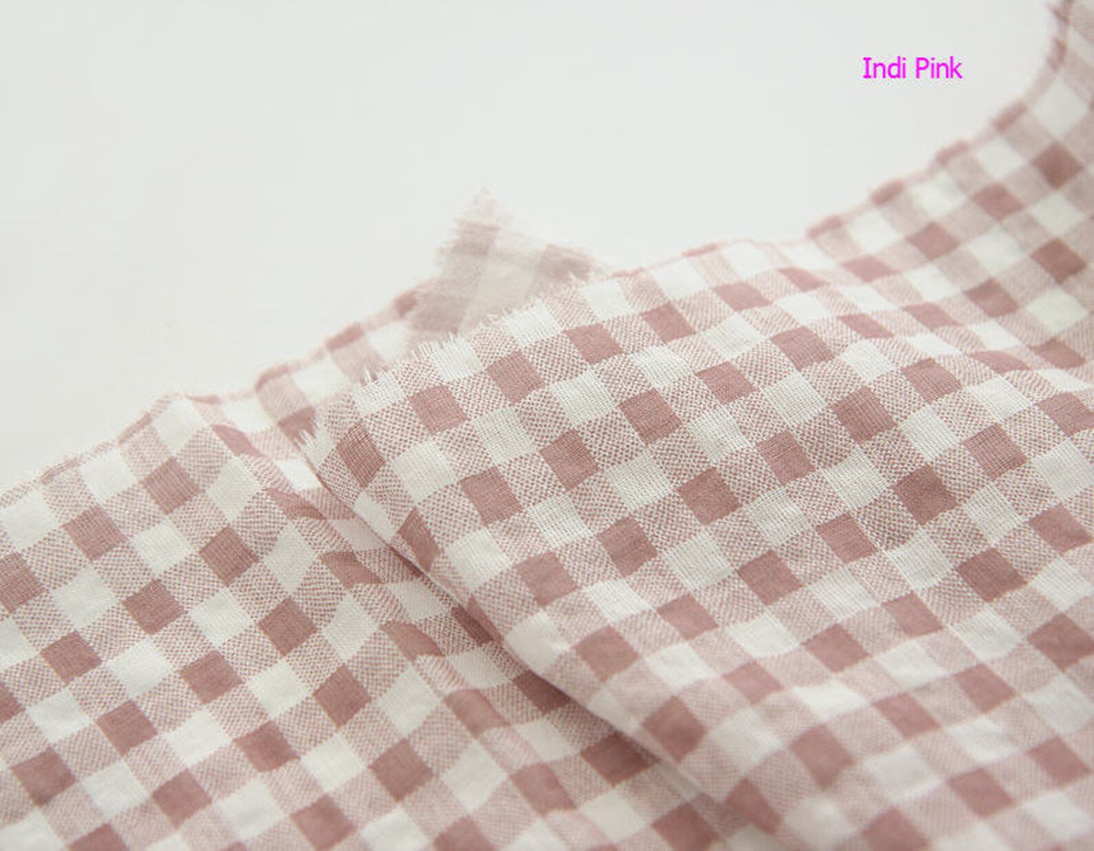 Checkered Cotton Linen Gauze Fabric Plaid Soft Gauze Fabric Etsy