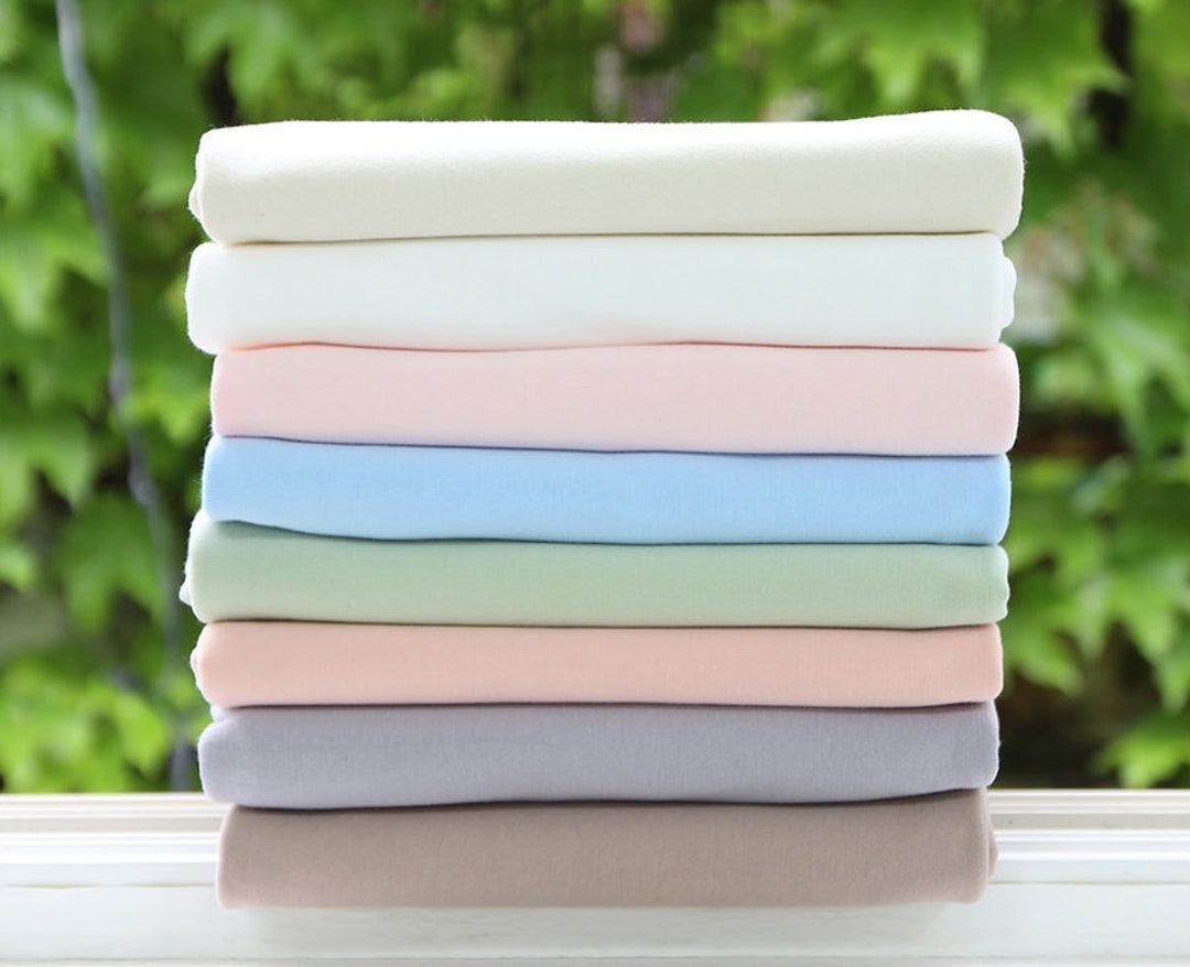 Soft Organic Cotton Interlock Knit Fabric, Solid Colors, Nursery Fabric