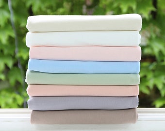 Soft Organic Cotton Interlock Knit Fabric, Solid Colors, Nursery Fabric, Quality Korean Fabric By the Yard