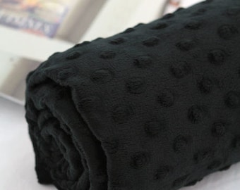 Tecido Minky com Bolinhas - Preto - Vendido por Metro 43057 Série Melody