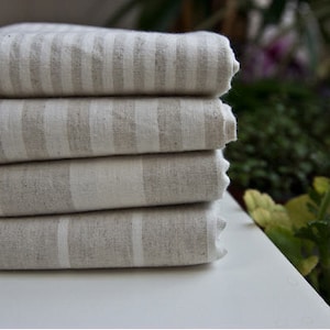 Cotton Linen Yarn Dyed Natural Stripes in 5 Styles, Quality Korean Fabric By the Yard 20265