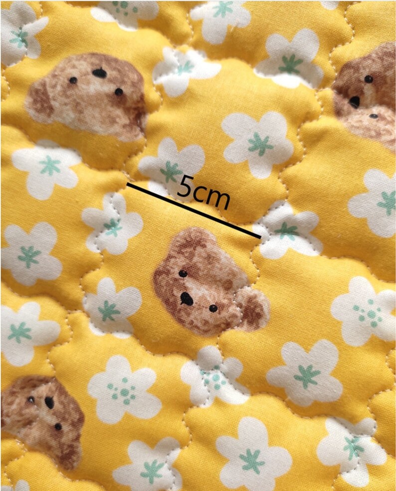 Quilted Cotton Fabric Teddy Bears Fabric Bears and Flowers Etsy