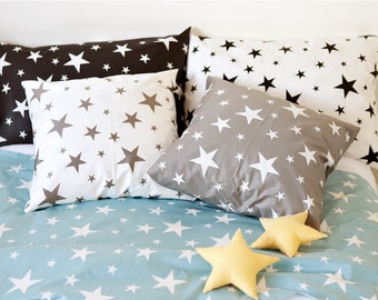 Stars Cotton Fabric, Black Stars Fabric - 5 Colors - 62" Wide - Fabric By the Yard /65811