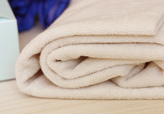 Organic Cotton Terry Cloth - Natural Color - Fabric By the Yard V10