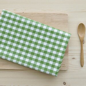 Laminated Cotton Fabric - Green Plaid - By the Yard 82948 78006-1 image 2