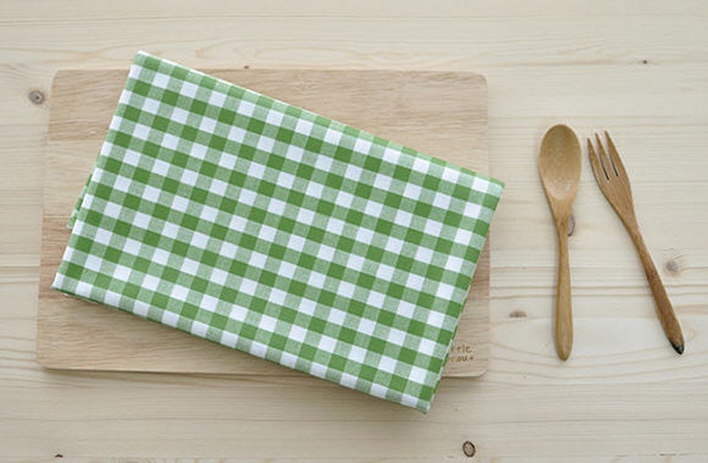 Laminated Cotton Fabric - Green Plaid - By the Yard 82948 78006-1 image 2