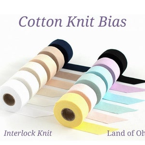 4 cm Cotton Knit Bias Tape to Finish Your Projects, 12 Colors, 7 Yards, Quality Korean Fabric, By the Roll - 65