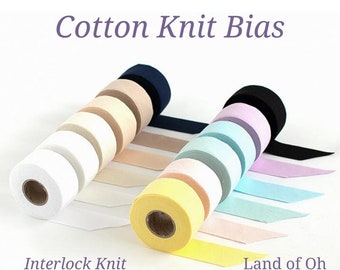 4 cm Cotton Knit Bias Tape to Finish Your Projects, 12 Colors, 7 Yards, Quality Korean Fabric, By the Roll - 65