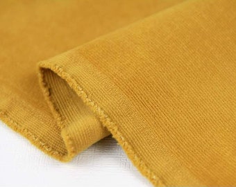 Mustard Fine Wale Cotton Spandex Corduroy Fabric, Quality Korean Fabric, By the Yard /57024