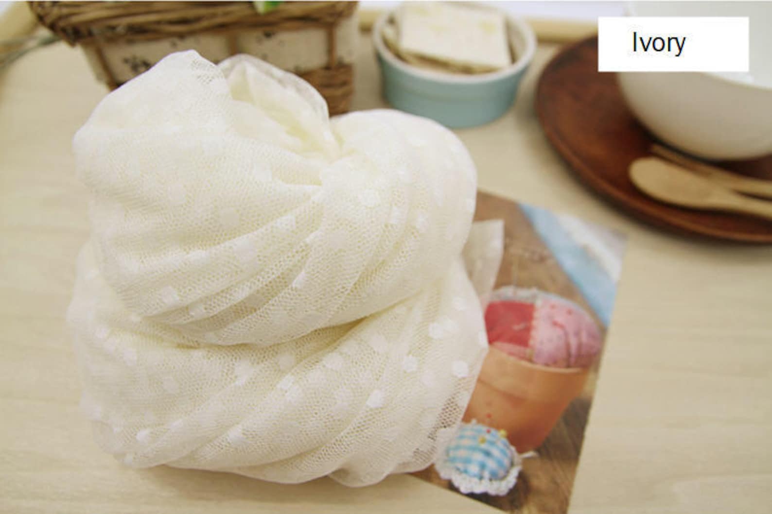 Mesh Fabric With 4 Mm Dots White White Ivory Beige or Dark Etsy