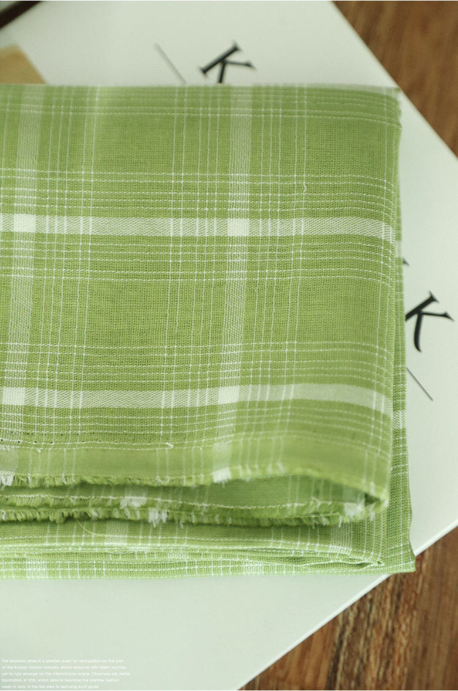 Green Plaid Cotton Double Gauze Fabric by the Yard 81117 Etsy