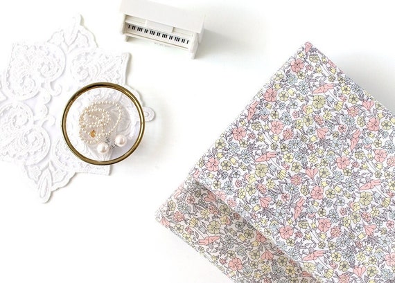 Soft Cotton Interlock Knit Fabric, Flower Garden, Nursery Fabric, Quality Korean Fabric By the Yard /41729