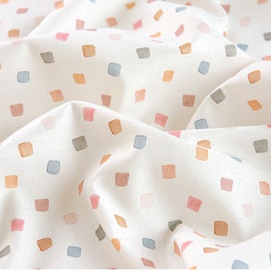 Organic Cotton Fabric, Square Pattern Fabric, Quality Korean Fabric - Fabric By the Yard 53357-1