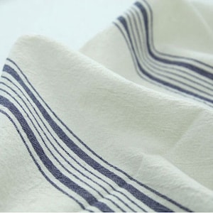 Navy Streifen Baumwollstoff, Waschwatte, Garn Gefärbte Baumwolle - Stoff Großware 92430 87840-1