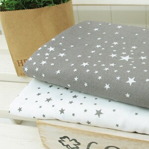 Tela de algodón con estrellas - Estrellas grises o blancas - cortada a medida 53717 62283-1