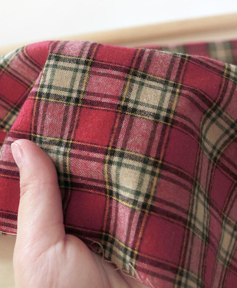 Brushed Yarn Dyed Cotton Fabric Plaid By the Yard 46760 Etsy
