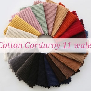 11 Wale Cotton Corduroy, Bio-washing, Korean Fabric, Corduroy 21 Solid Colors, Wide, Basic and Special Colours - By the Yard /24244-400