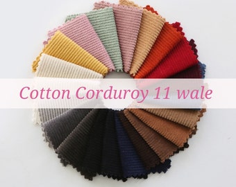 11 Wale Cotton Corduroy, Bio-washing, Korean Fabric, Corduroy 21 Solid Colors, Wide, Basic and Special Colours - By the Yard /24244-400