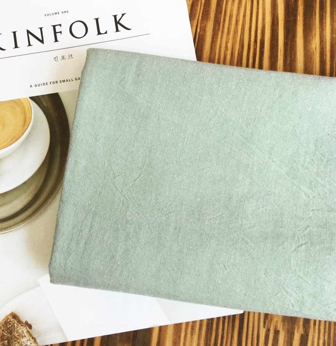 Green Chambray Cotton Fabric by the Yard 100077 180 Etsy