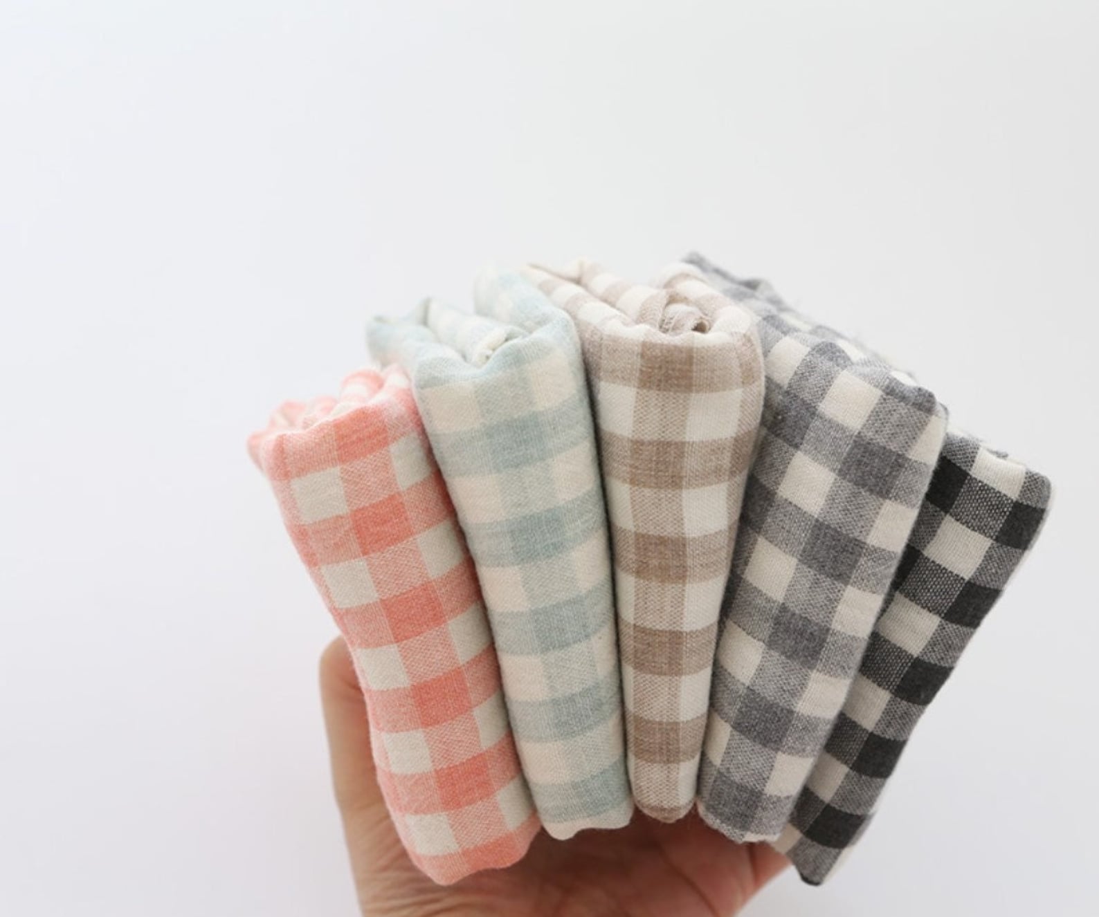 Checkered Cotton Double Gauze Fabric Double Sided Gauze Etsy