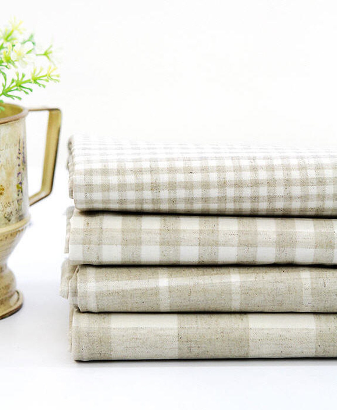 Laminated Linen Blend Waterproof Fabric by the Yard /23343 Etsy