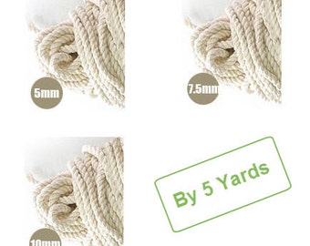 Cotton Piping Cord - 5 mm, 7.5 mm or 10 mm - By 5 Yards 5377